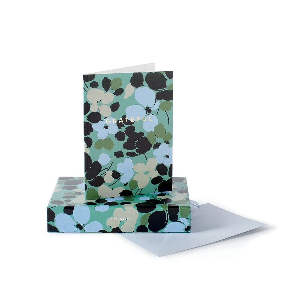 Alternative view of Green Floral Thank You Card Set