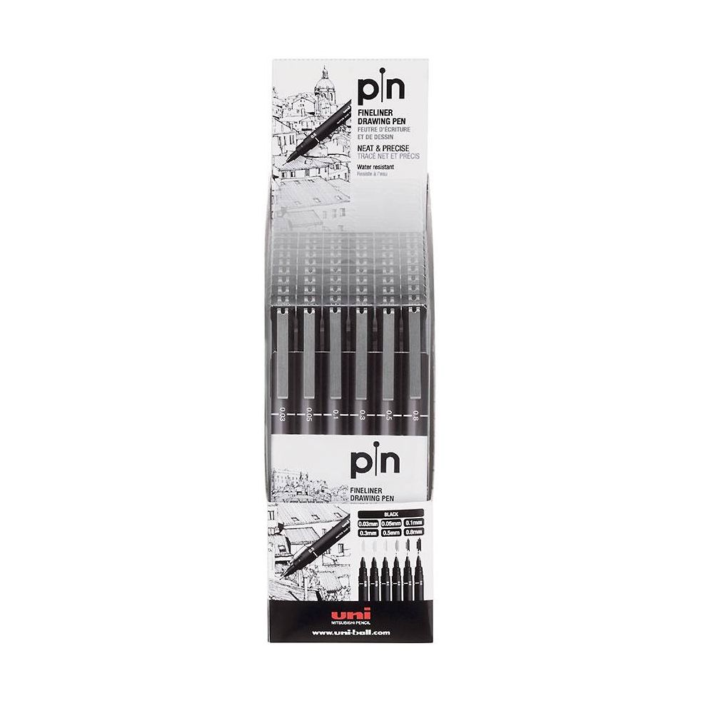 Alternative view of uni Pin Black Fineliner Pen Set
