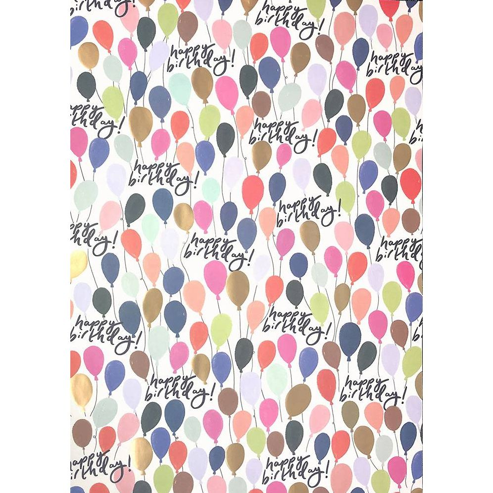 Alternative view of Happy Birthday Ballons Flat Wrap