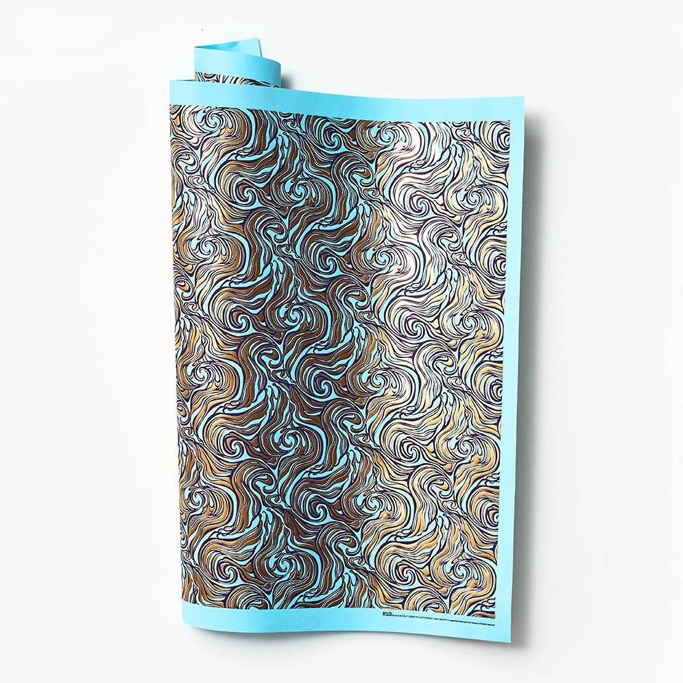 Alternative view of Gold Wavy Marble on Blue Fine Paper
