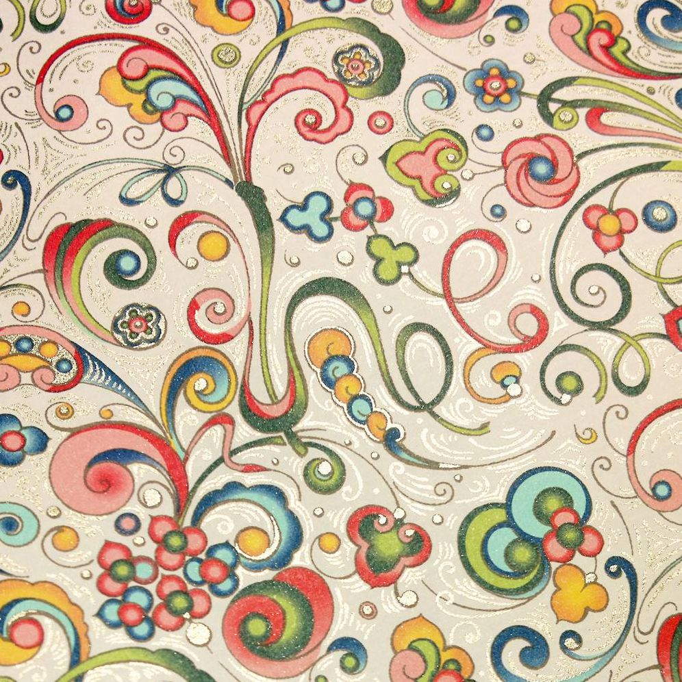 Alternative view of Pink Green Pool Gold Florentine Fine Paper