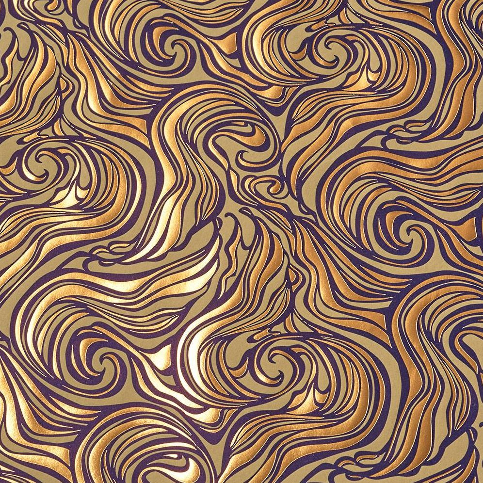Alternative view of Gold Wavy Marble on Honey Handmade Paper