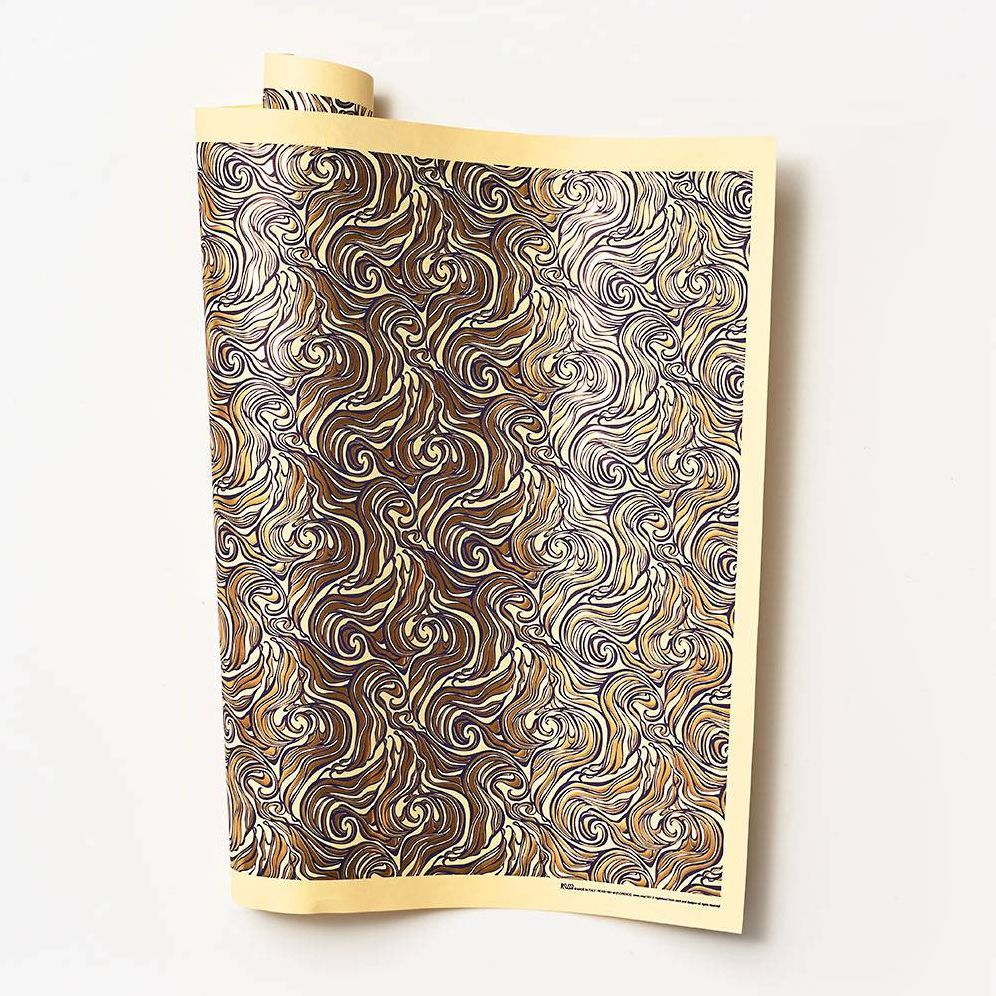 Gold Wavy Marble on Honey Handmade Paper - Image 3