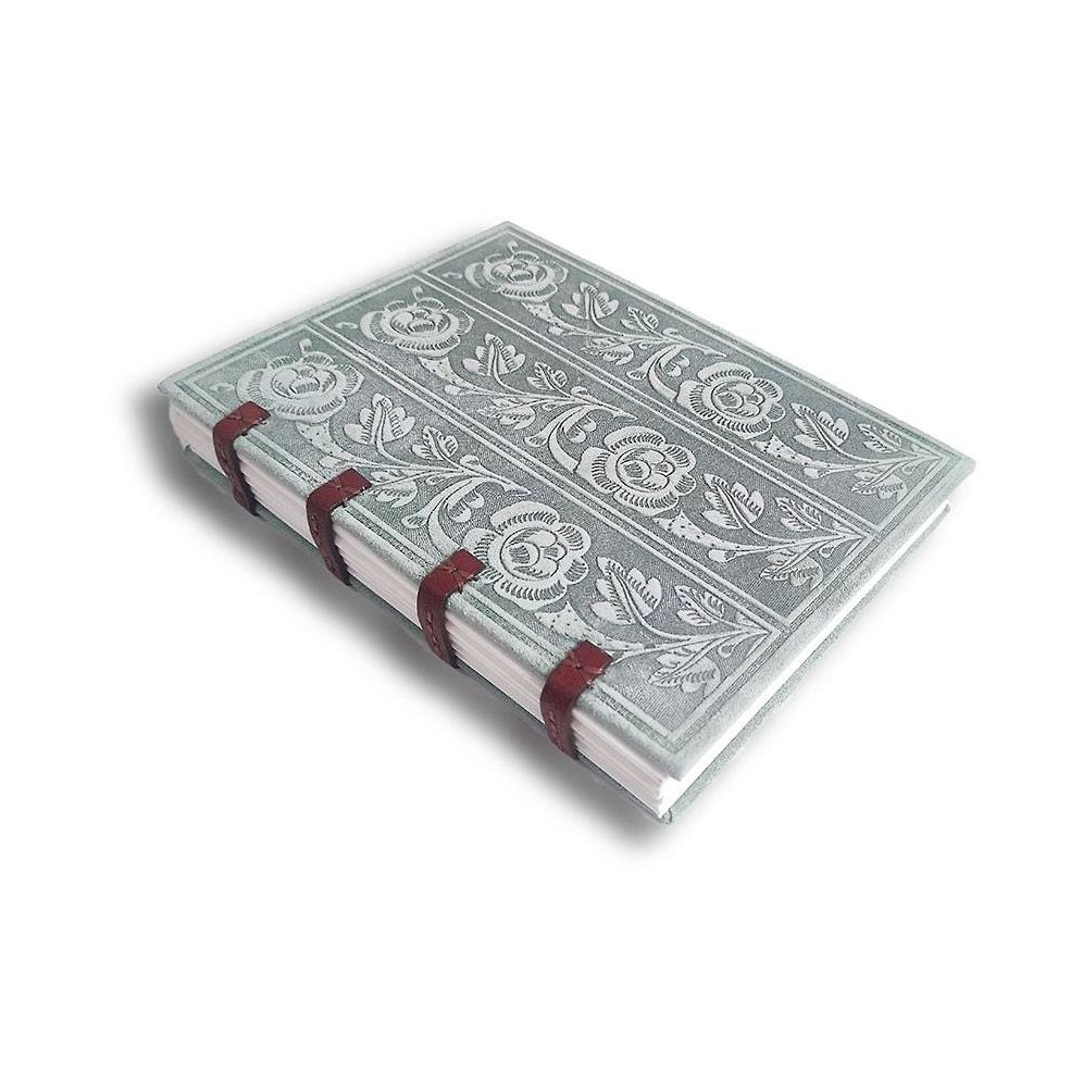 Alternative view of Coptic Bound Embossed Sage Suede Journal
