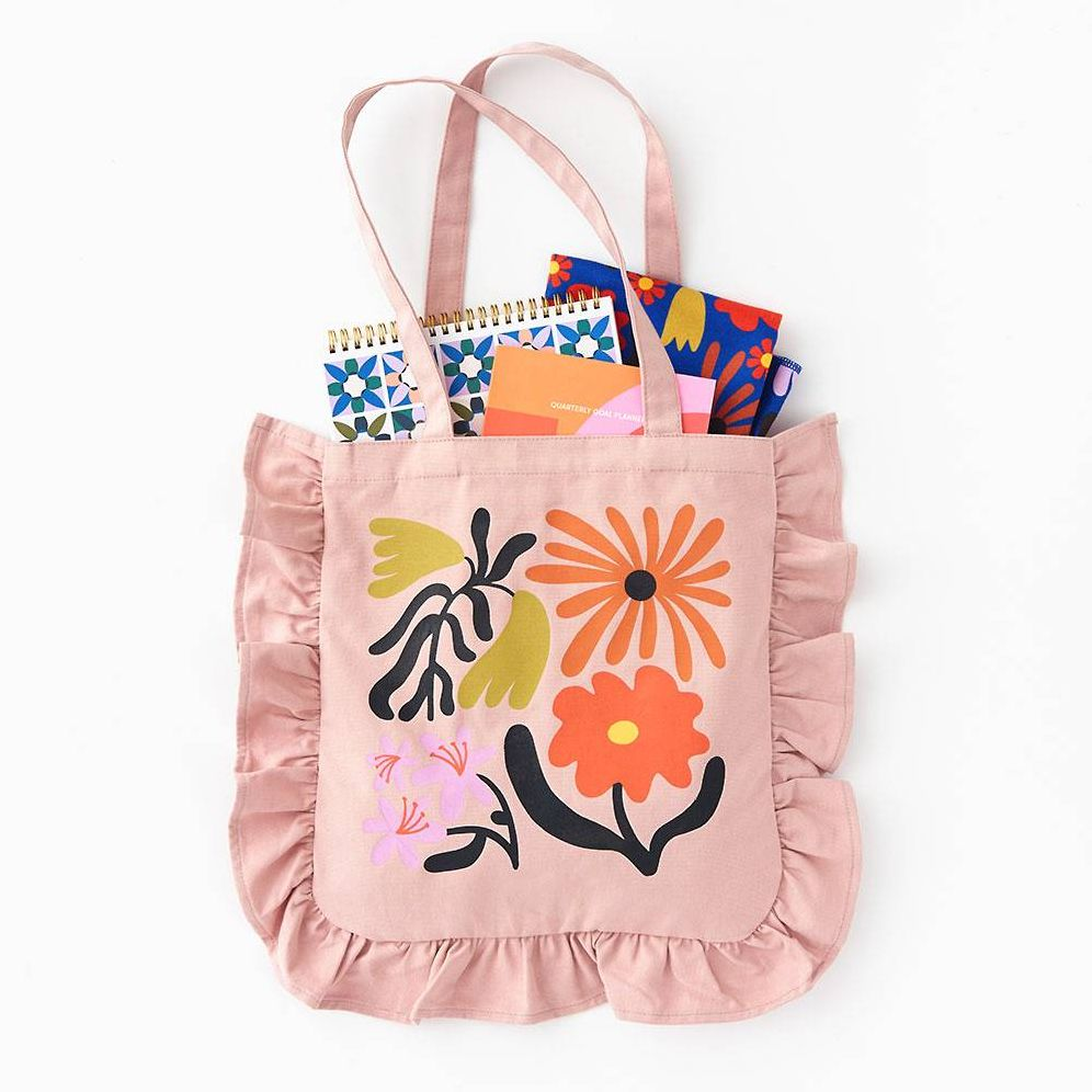 Alternative view of Bold Floral Ruffle Tote