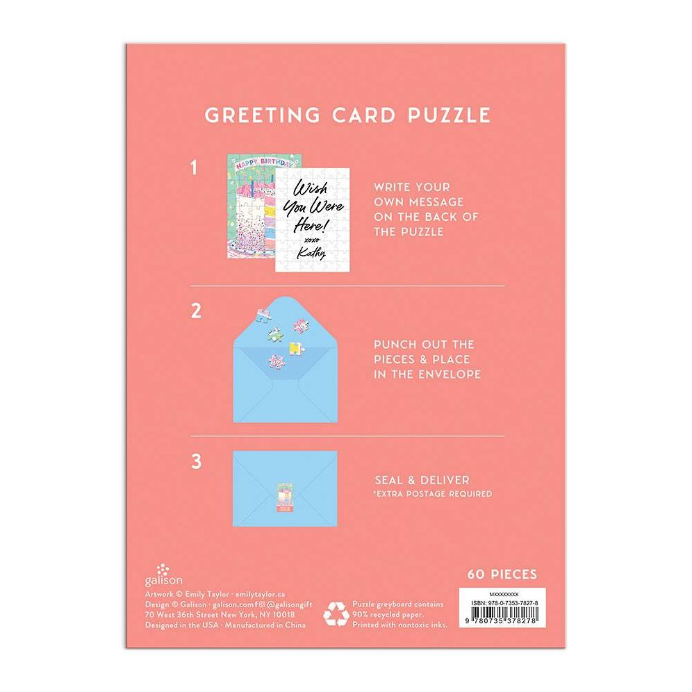Alternative view of Confetti Birthday Cake Greeting Card Puzzle