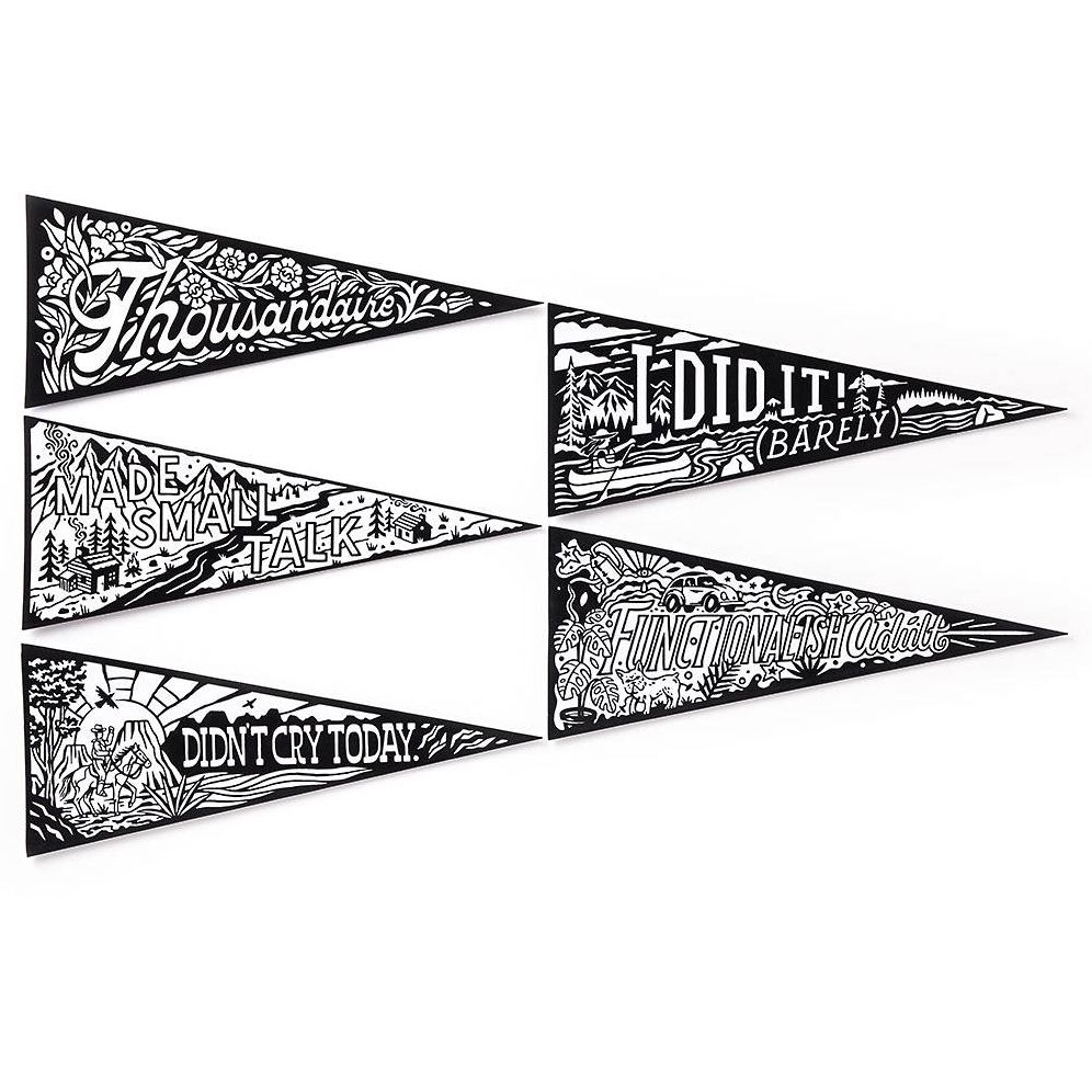 Small Victories Magic Velvet Pennant Coloring Set - Image 5