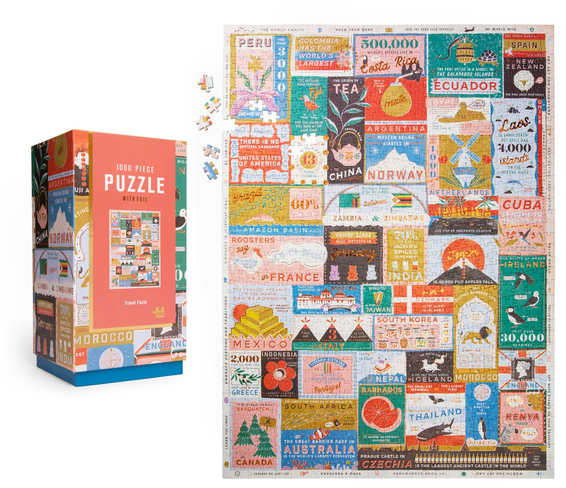 Travel Facts 1000 Piece Puzzle - Image 2