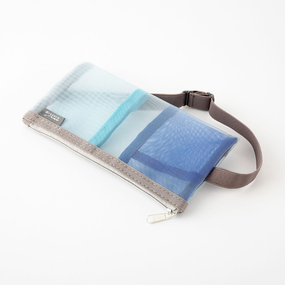 Alternative view of Midori Blue Mesh Book Band Pen Case: B6 - A5
