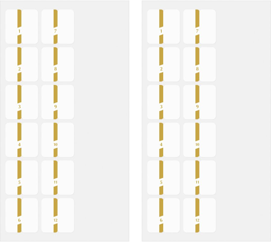 Alternative view of Midori Index Labels: Chiratto Gold