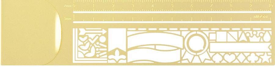 Alternative view of Midori Clip Ruler in Gold