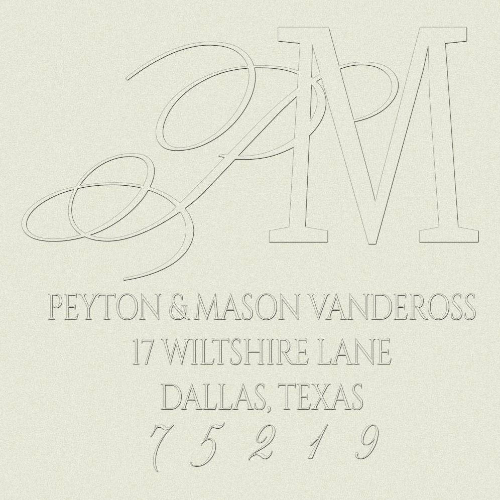Serif Script Pair Custom Embosser Plate