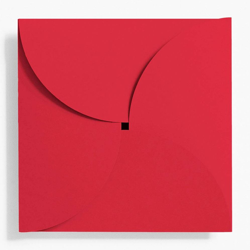 5.25" Square Red Petal Envelopes