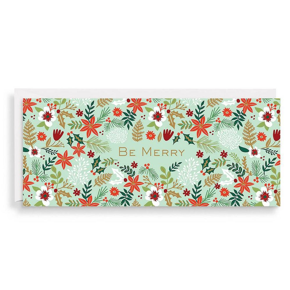 Be Merry Microfloral Money Holiday Card