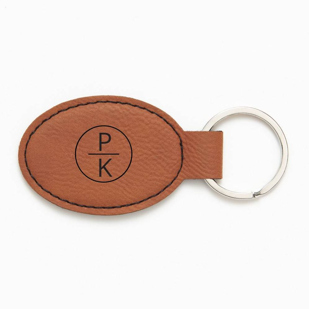 Split Monogram Brown Key Fob