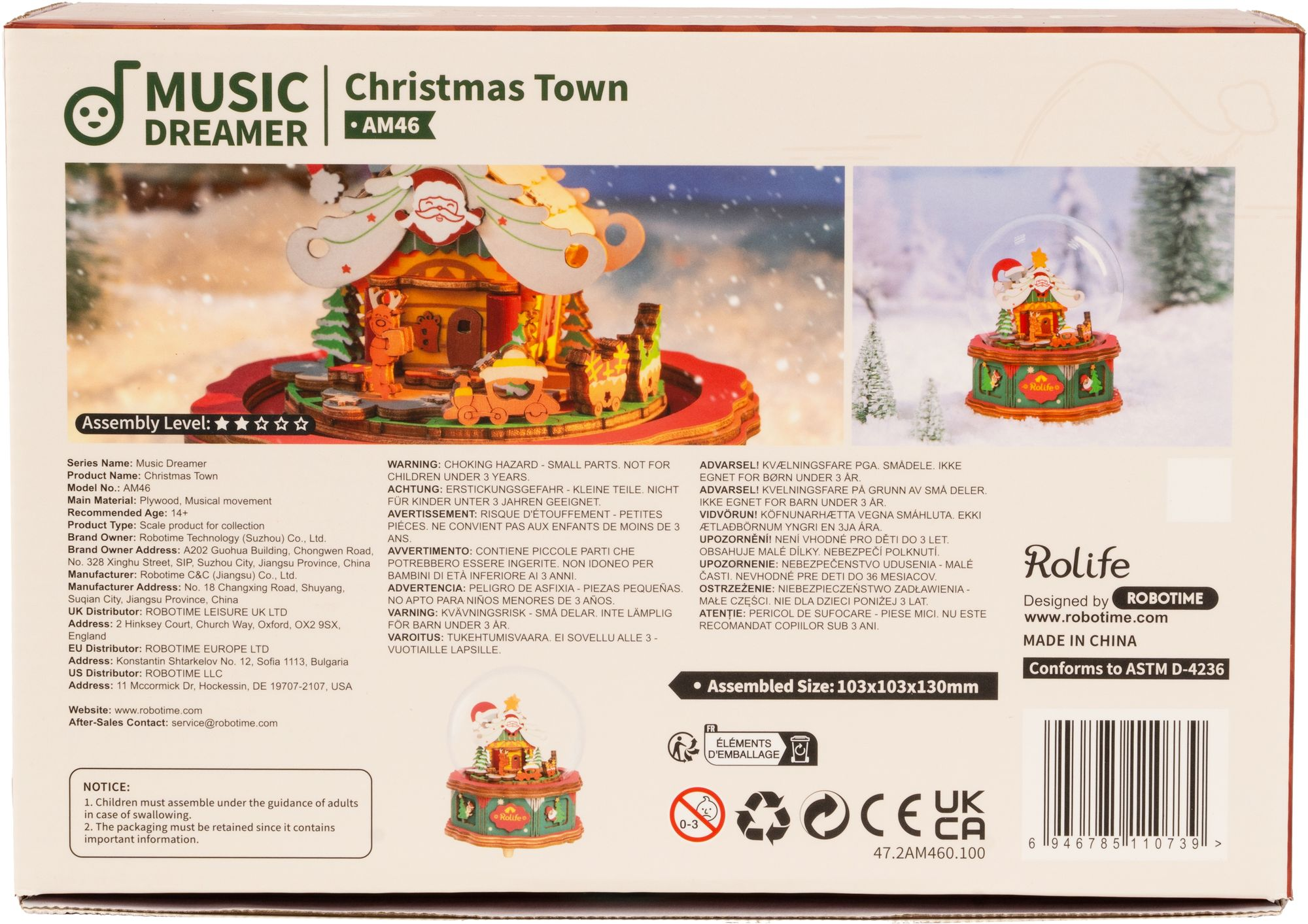Christmas Town Snowglobe DIY Music Box - Image 3
