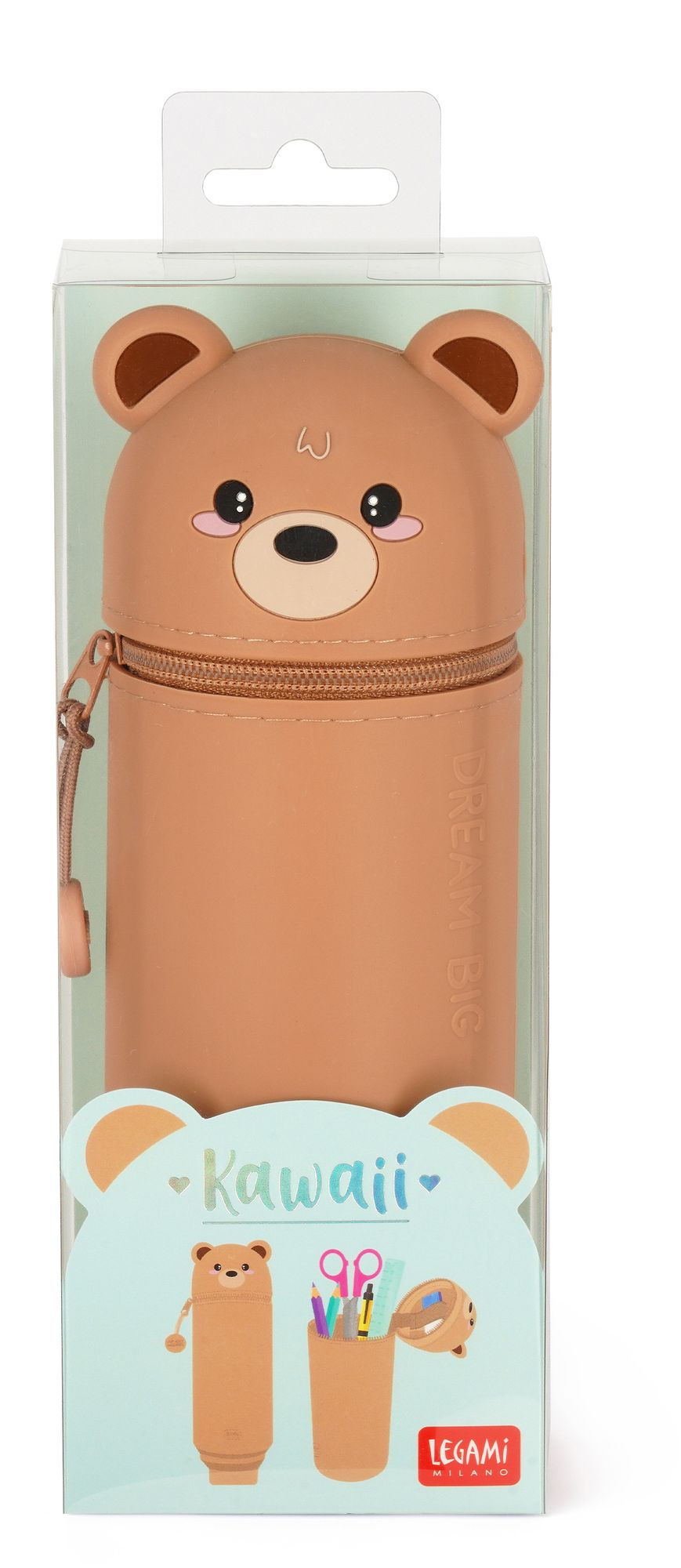 Alternative view of Legami 2-In-1 Silicone Pencil Case - Kawaii - Teddy Bear