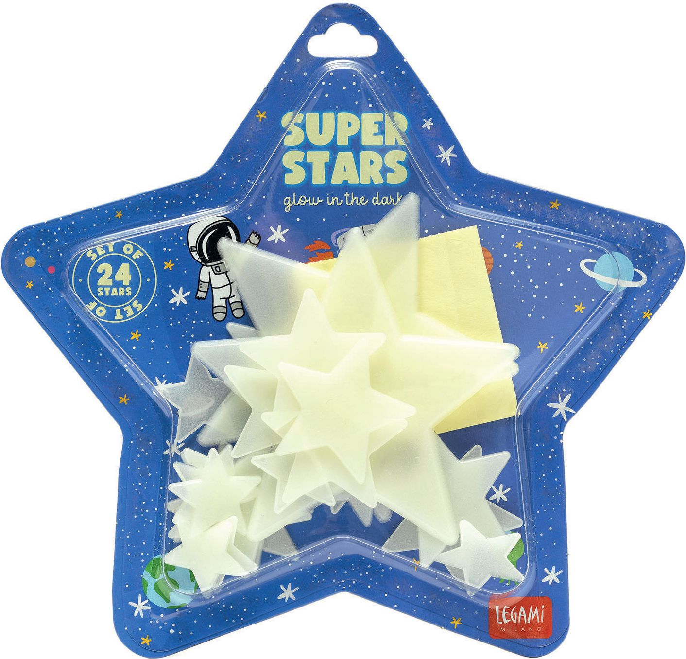 Alternative view of Legami Adh. Glow-In-The-Dark Stars - Super Stars - Space