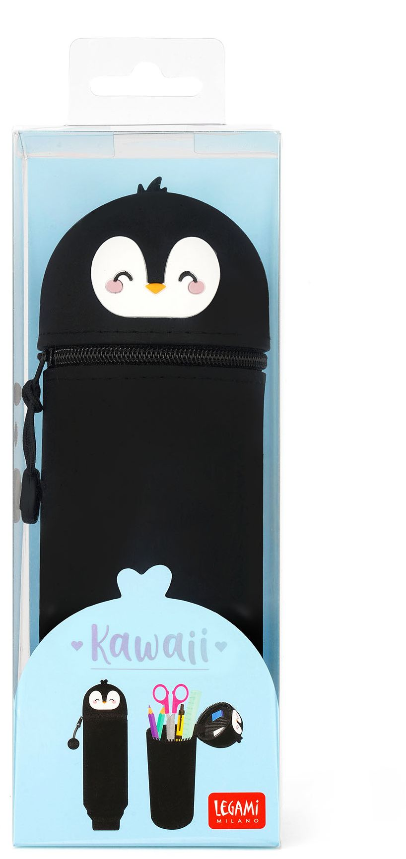 Alternative view of Legami 2-In-1 Silicone Pencil Case - Kawaii - Penguin