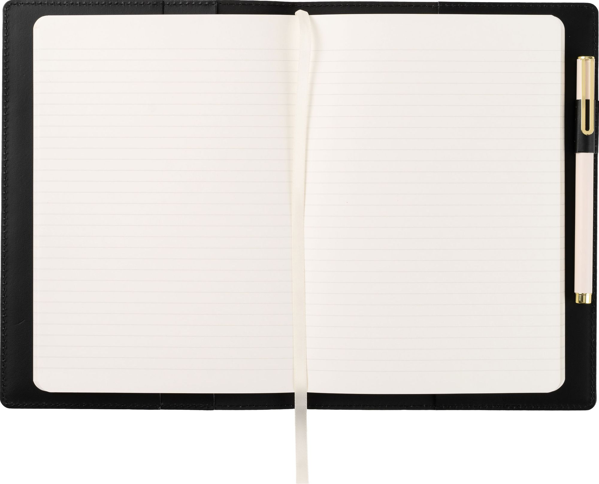 Paper Source Black Leather Refillable A5 Journal Cover - Image 3