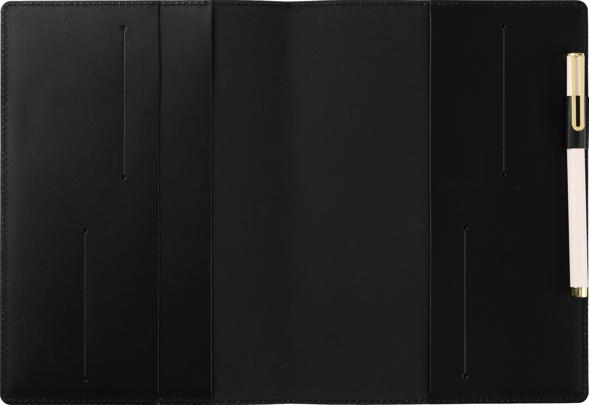 Paper Source Black Leather Refillable A5 Journal Cover - Image 4