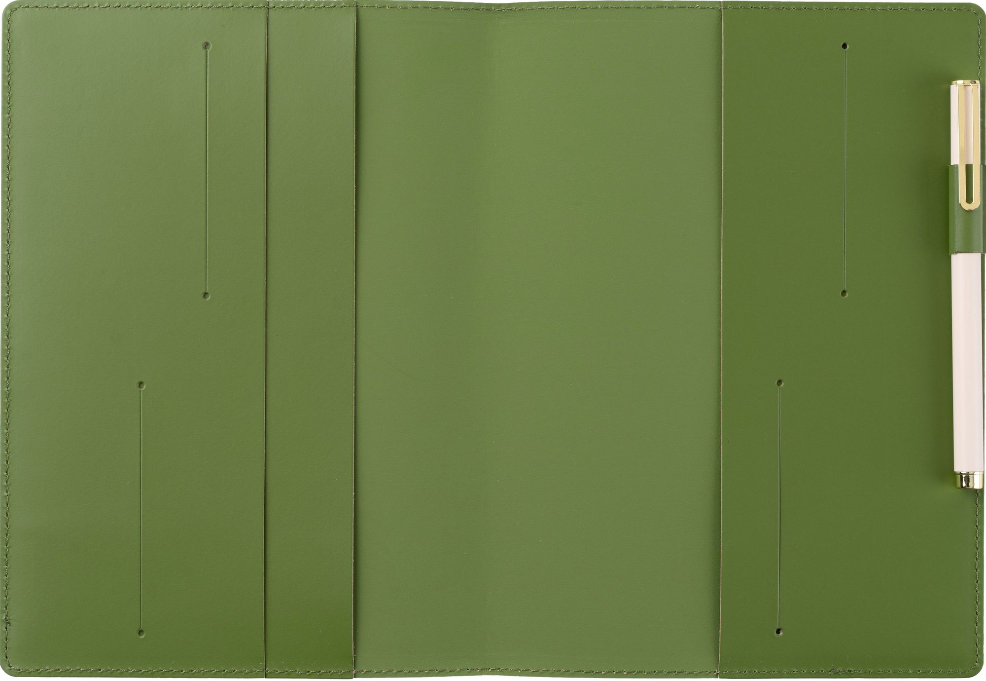 Paper Source Green Leather Refillable A5 Journal Cover - Image 4