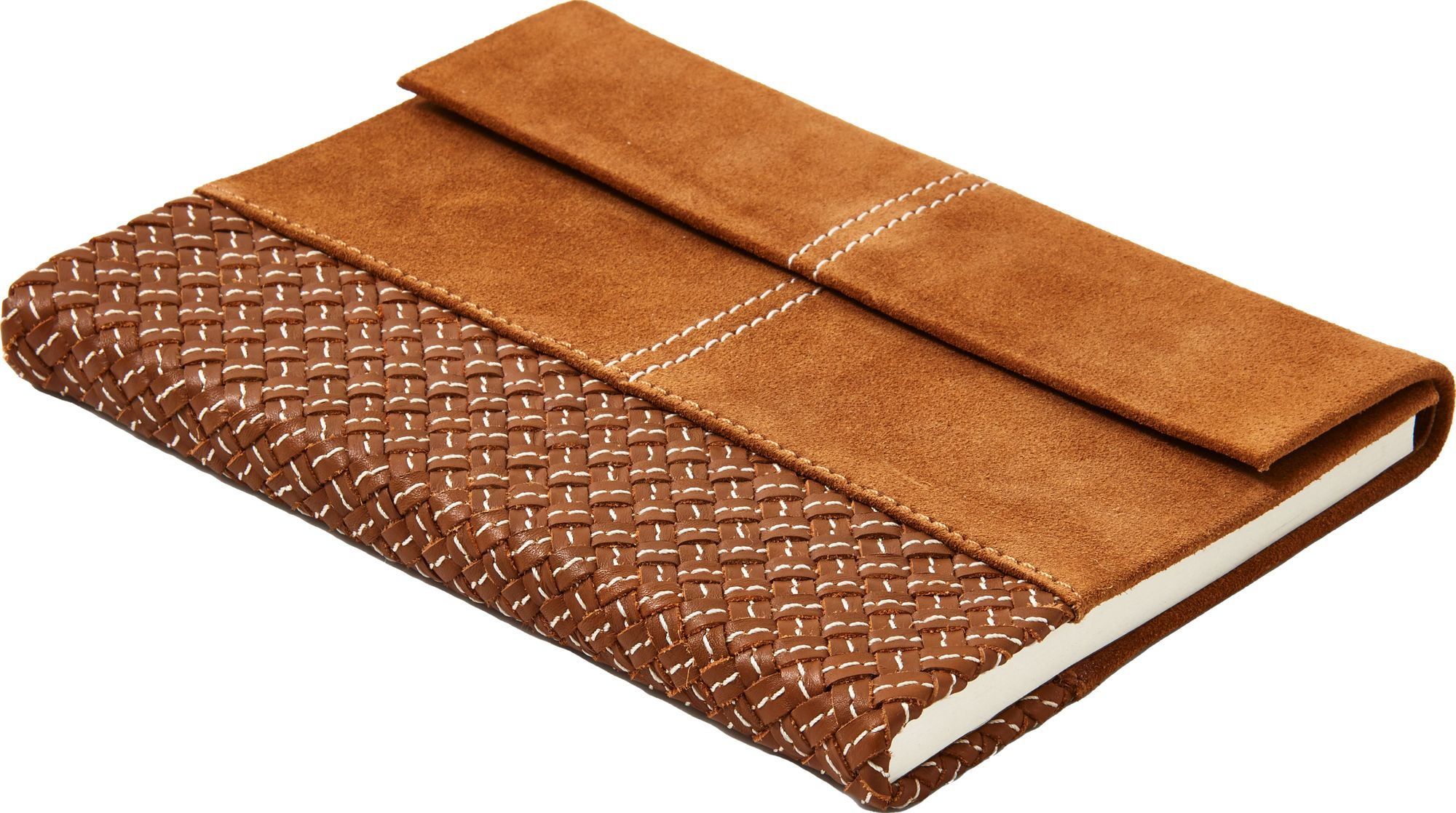 Brown Suede Journal with Weave Design - Image 2