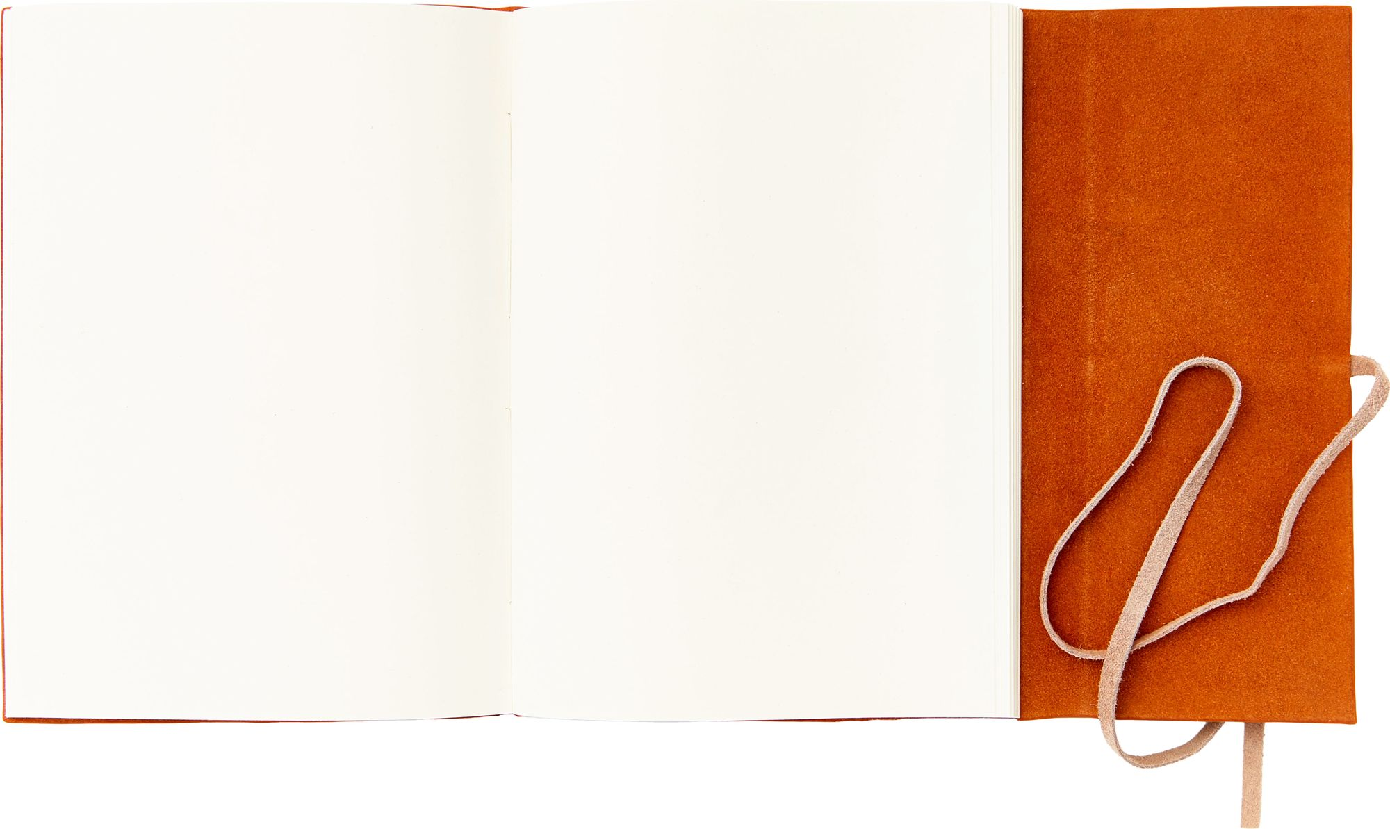 Alternative view of Terracotta Suede Block Design Journal with Stitch Detail