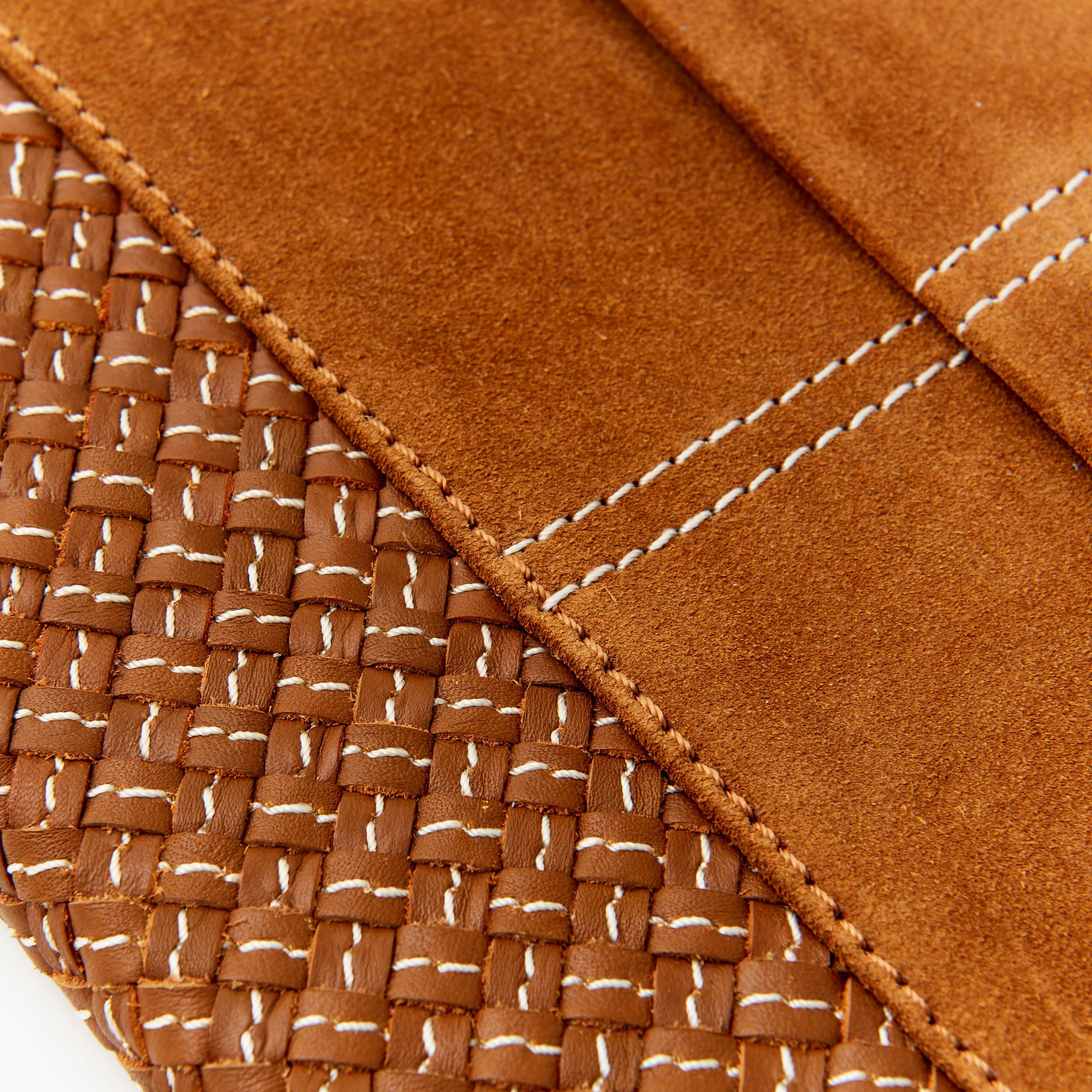 Brown Suede Journal with Weave Design - Image 4