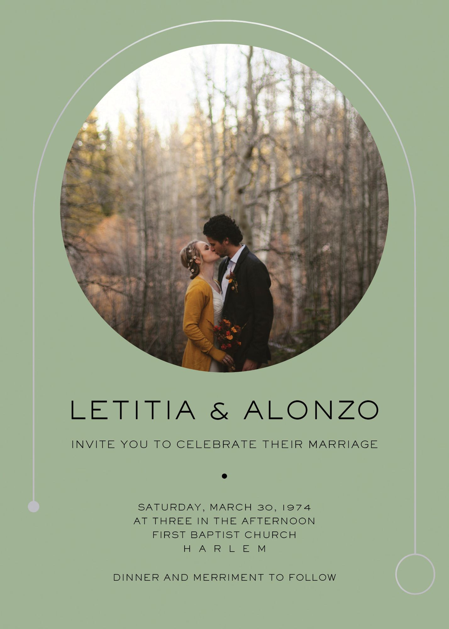Alternative view of Destiny Photo Green Wedding Invitation
