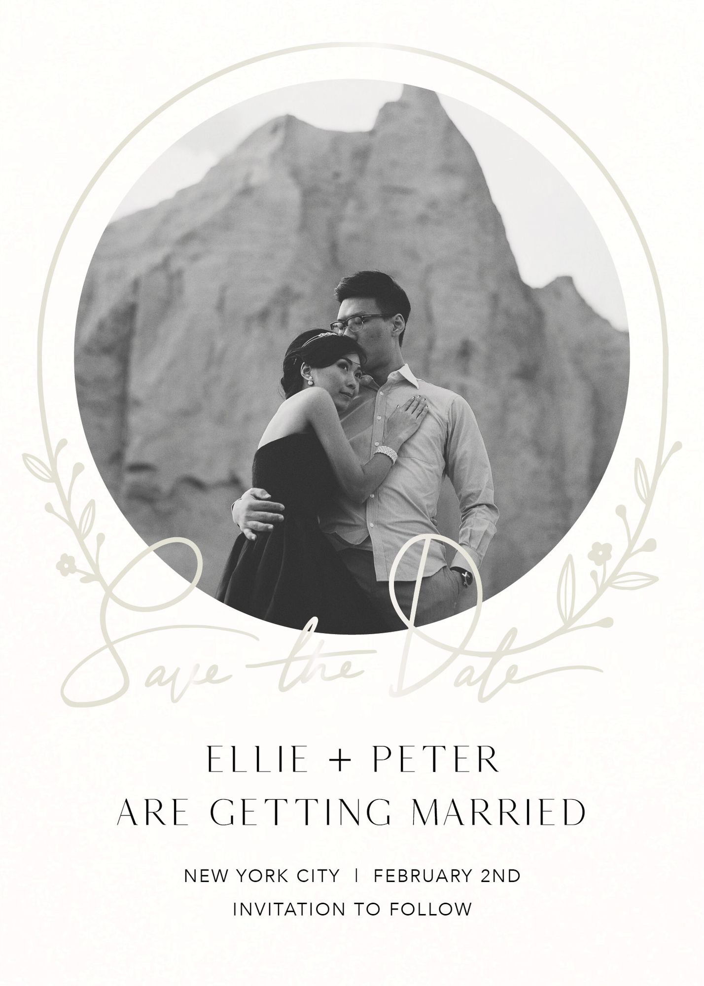 Alternative view of Aurv©ole Foil Save the Date Card