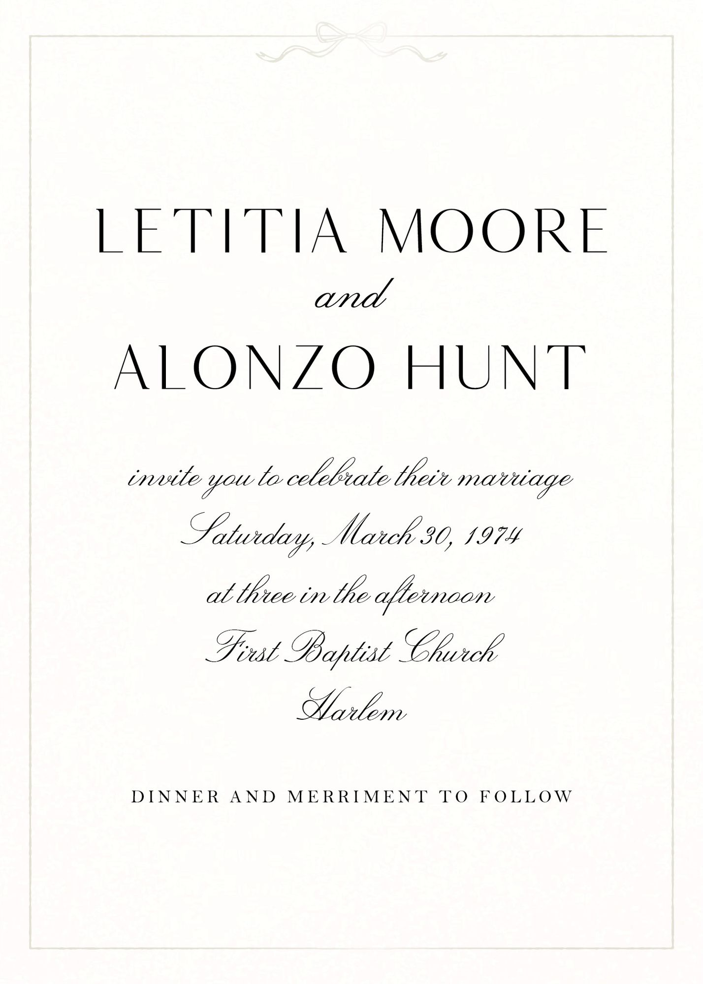 Alternative view of Bow Border Foil Wedding Invitation