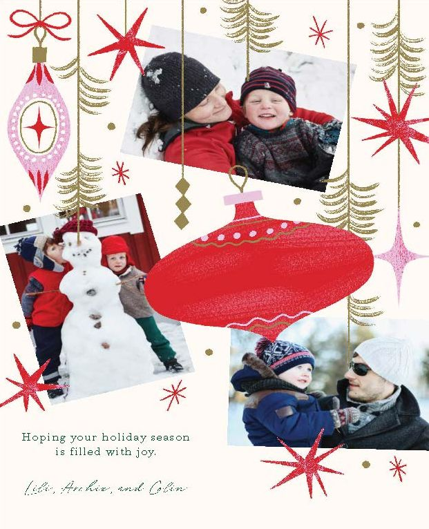 Photos and Ornaments Holiday Photo Card - Image 2