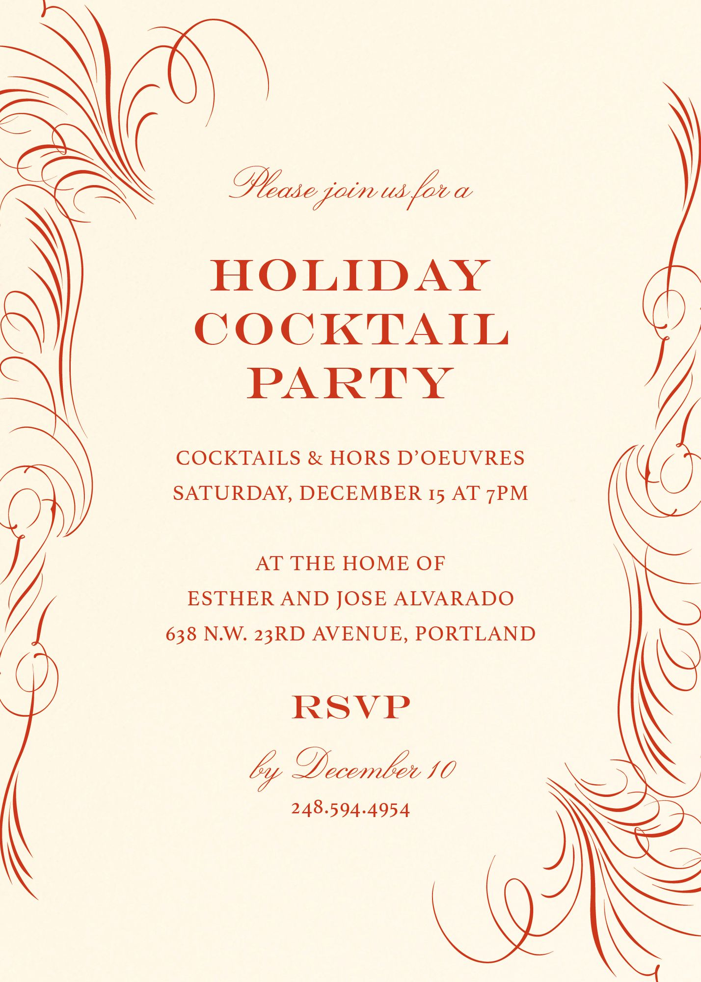 Alternative view of Flourish Holiday Party Invitation
