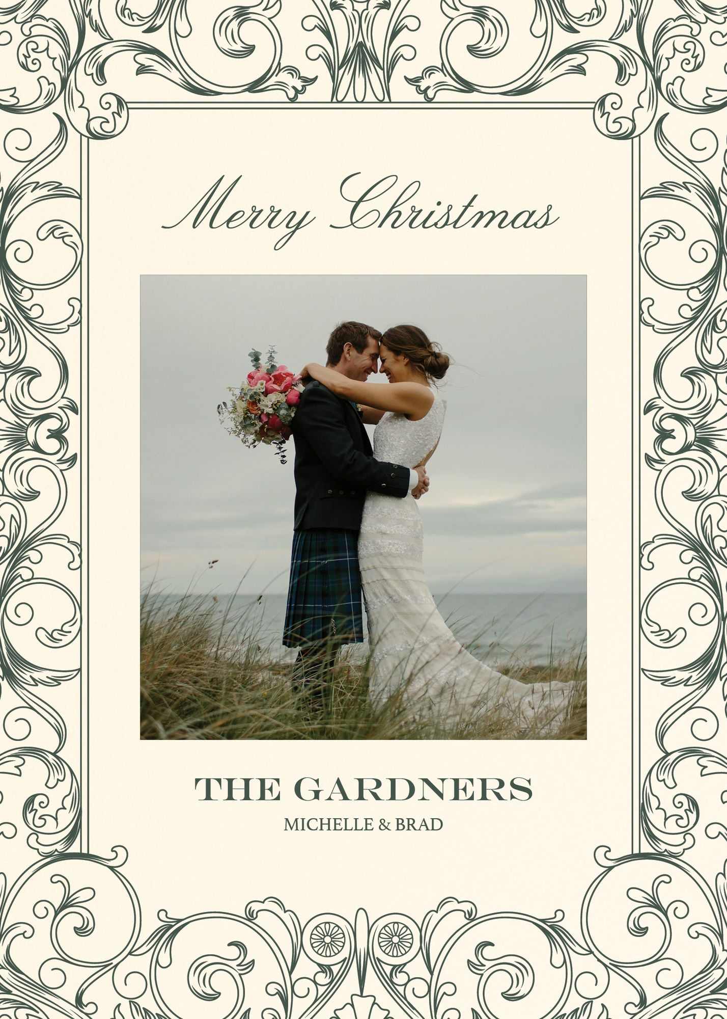 Alternative view of Baroque Holiday Photo Card