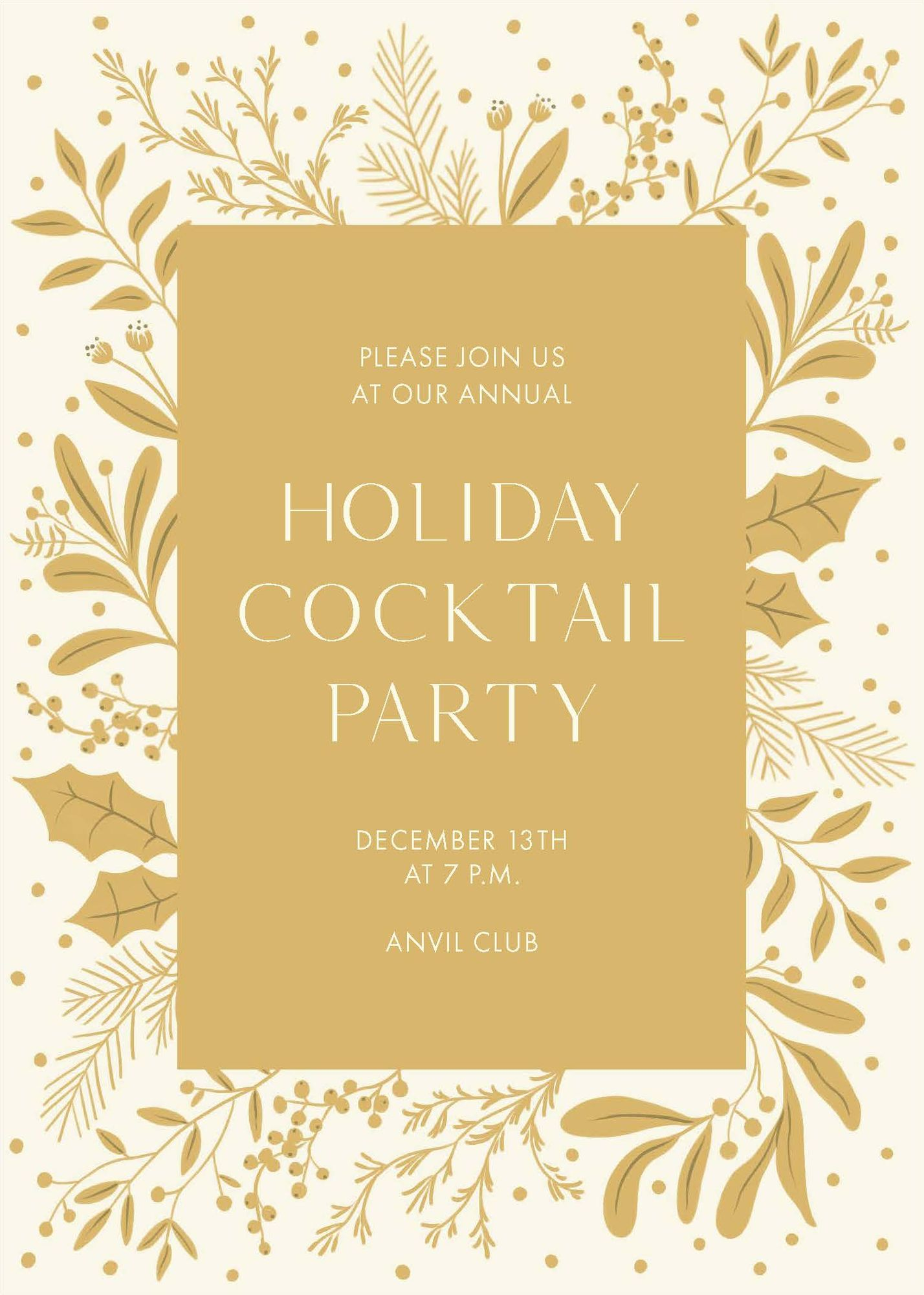 Gold Greenery Holiday Card - Image 2