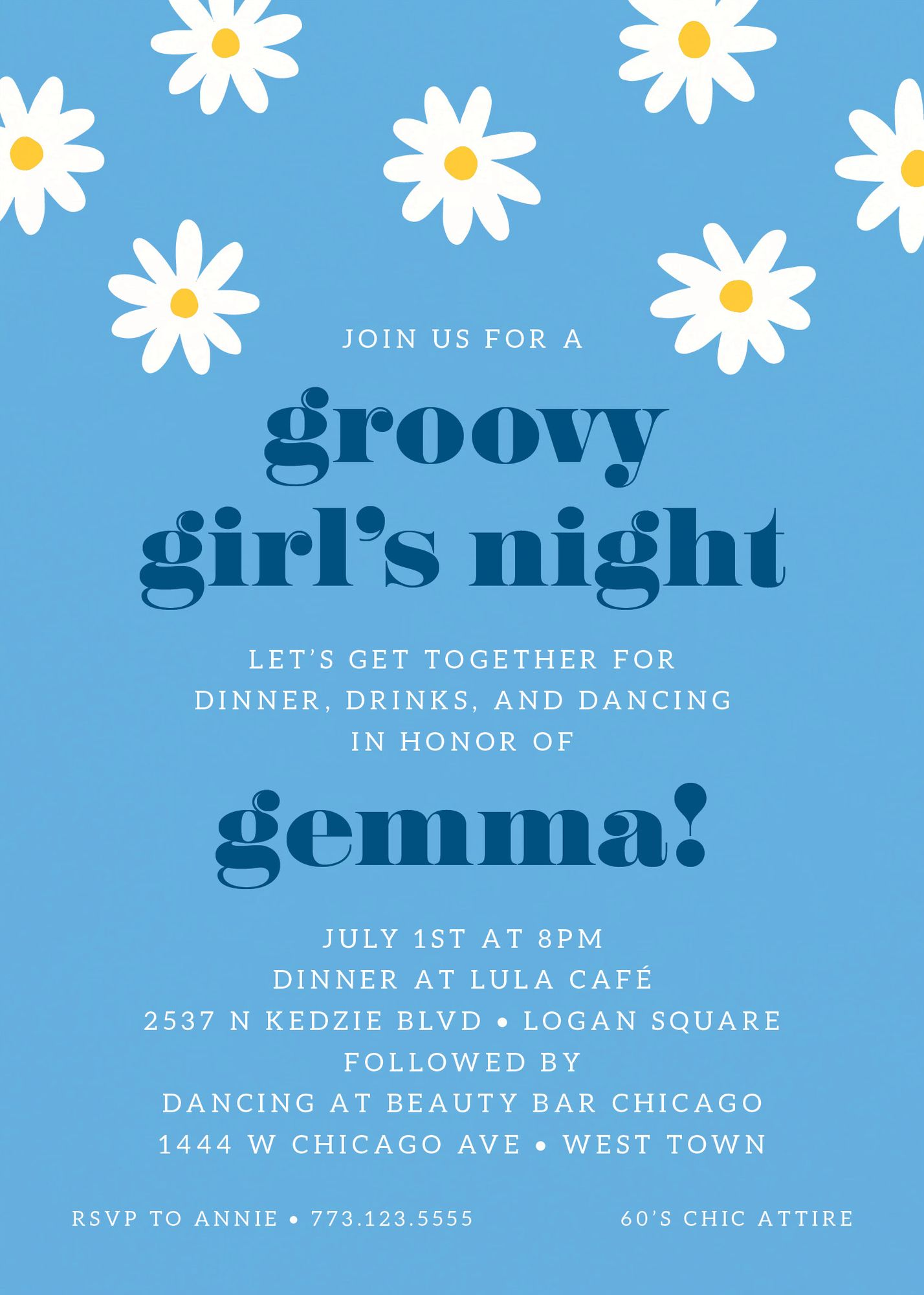 Alternative view of Retro Daisy Party Invitation