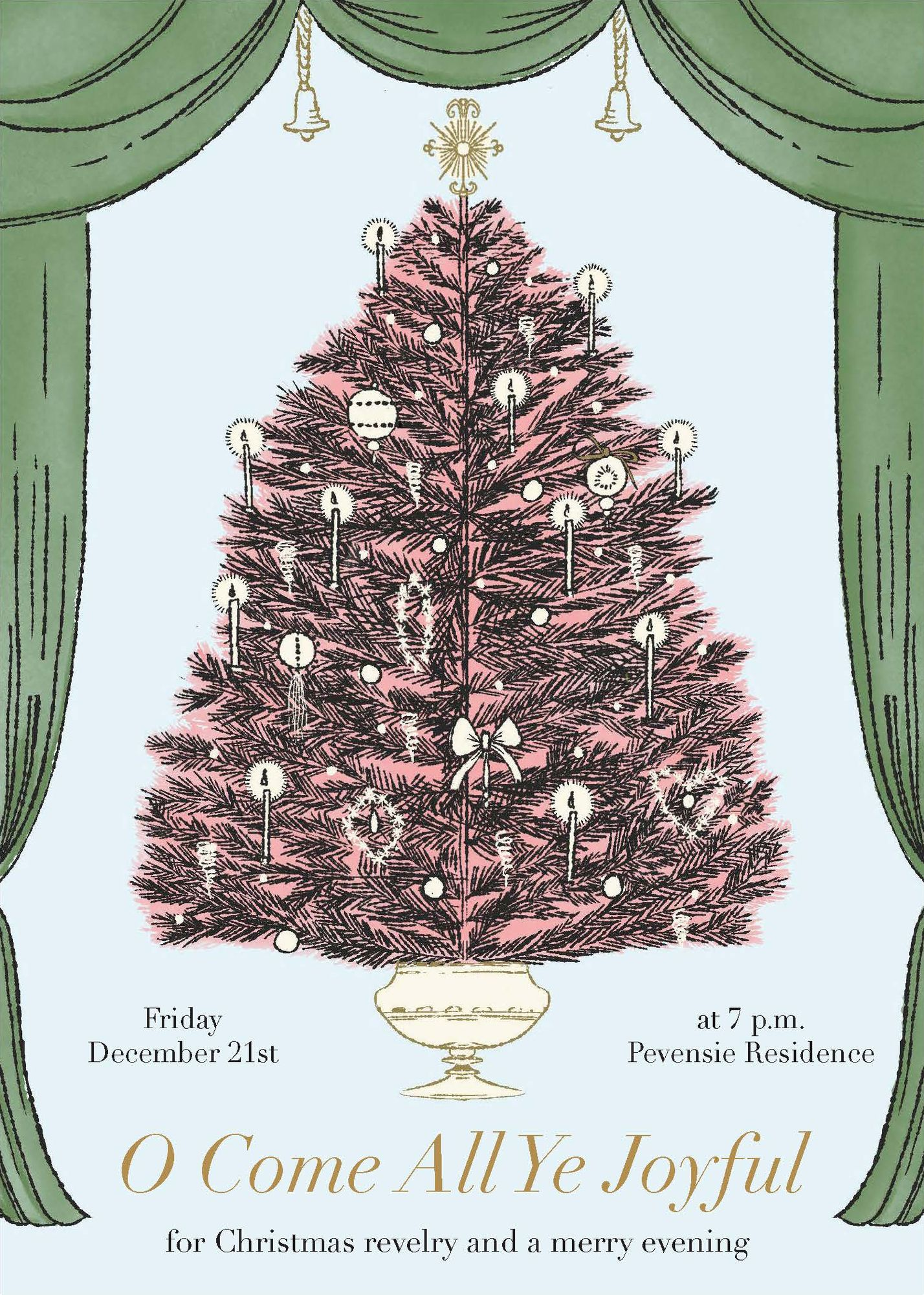 Alternative view of Christmas Tree Viewing Holiday Card