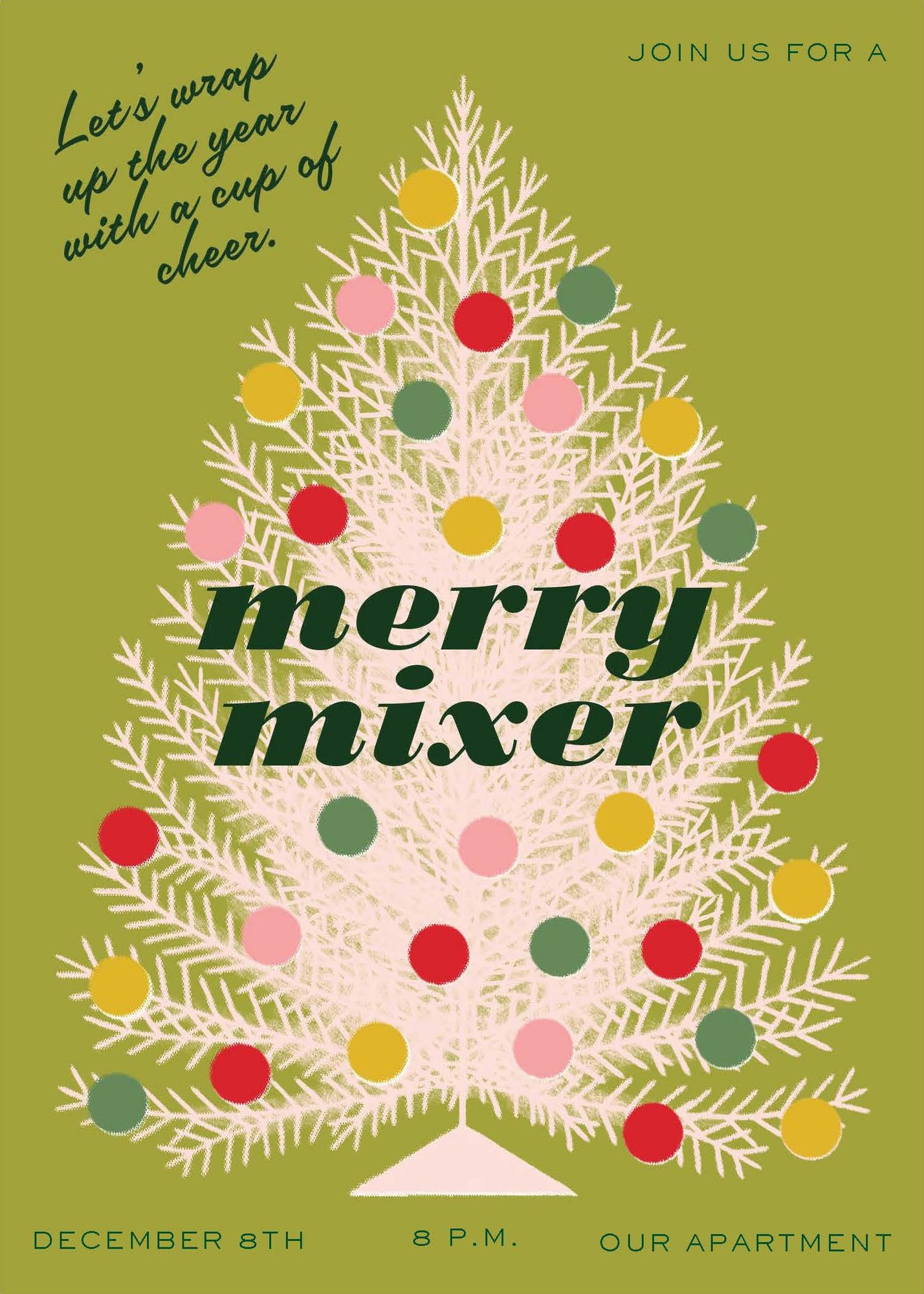 Alternative view of Retro Christmas Tree Holiday Card