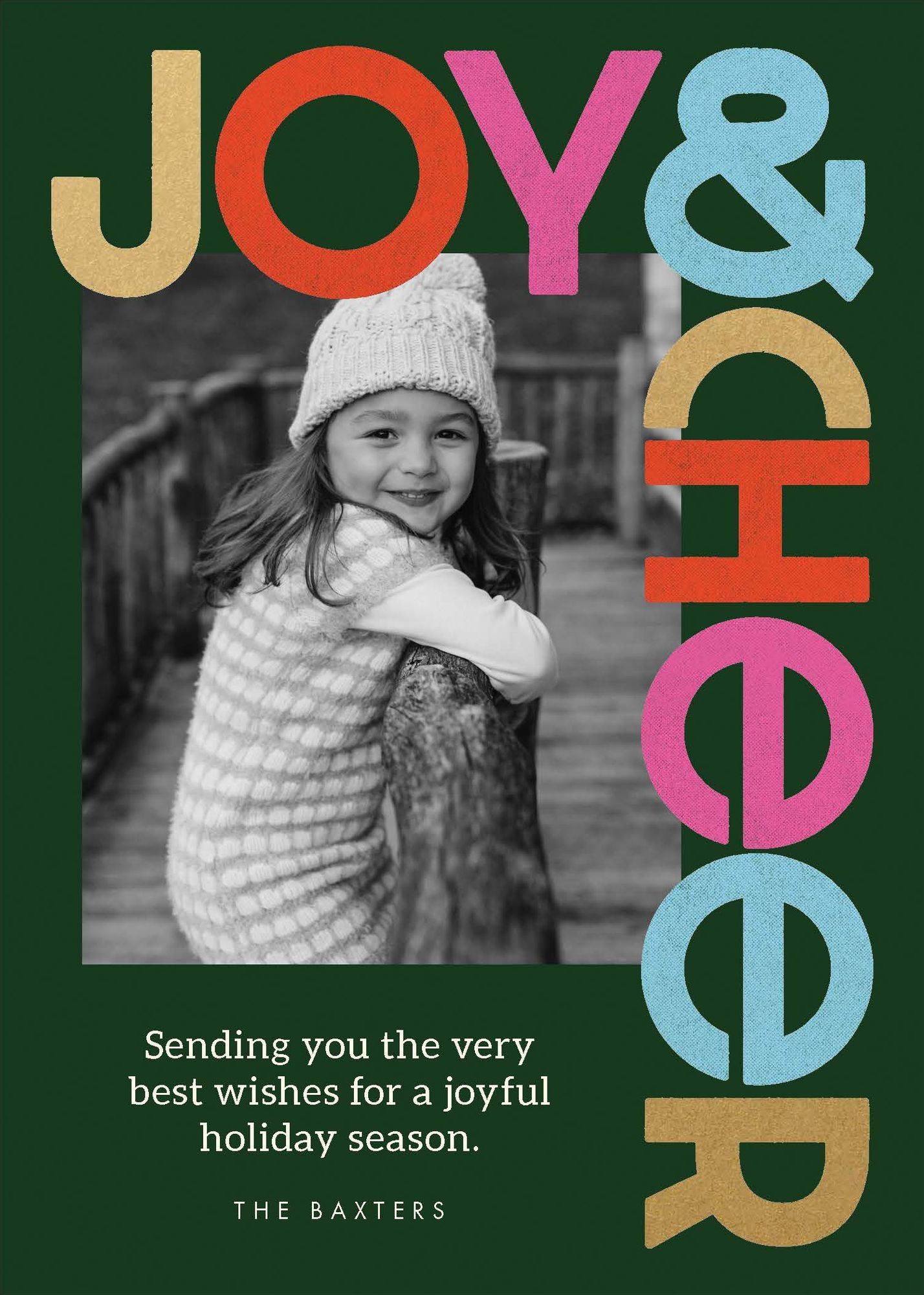 Alternative view of Colorful Cheer Holiday Photo Card