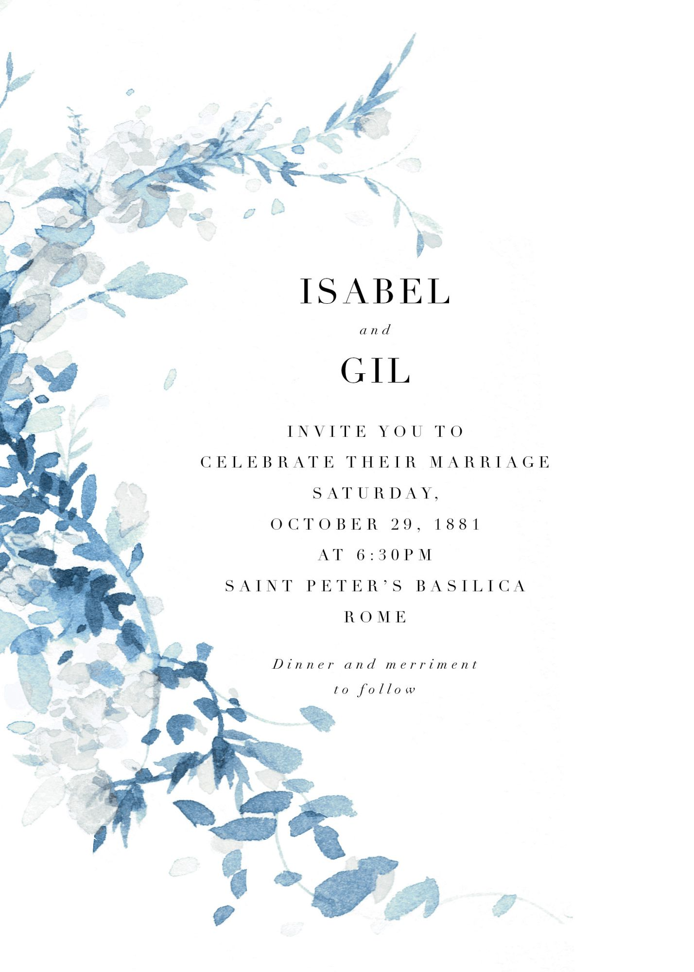 Watercolor Garland Wedding Invitation - Image 3
