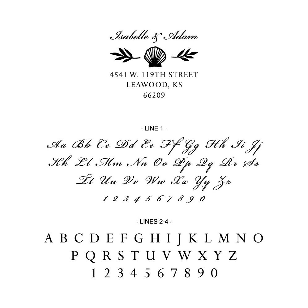 Alternative view of Seashells Custom Stamp