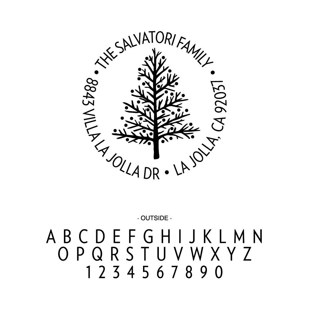 Alternative view of Fir Tree Circle Custom Stamp
