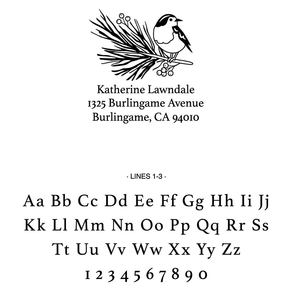 Alternative view of Bird on Pine Custom Stamp