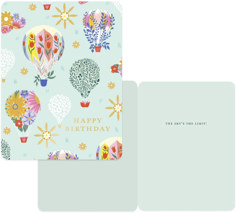 Alternative view of Sky's The Limit Balloons Birthday Card