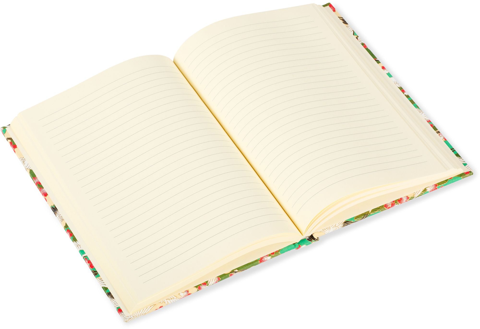 Essential Medium Lined Notebook Red Blossom / Cranes / Green - Image 3