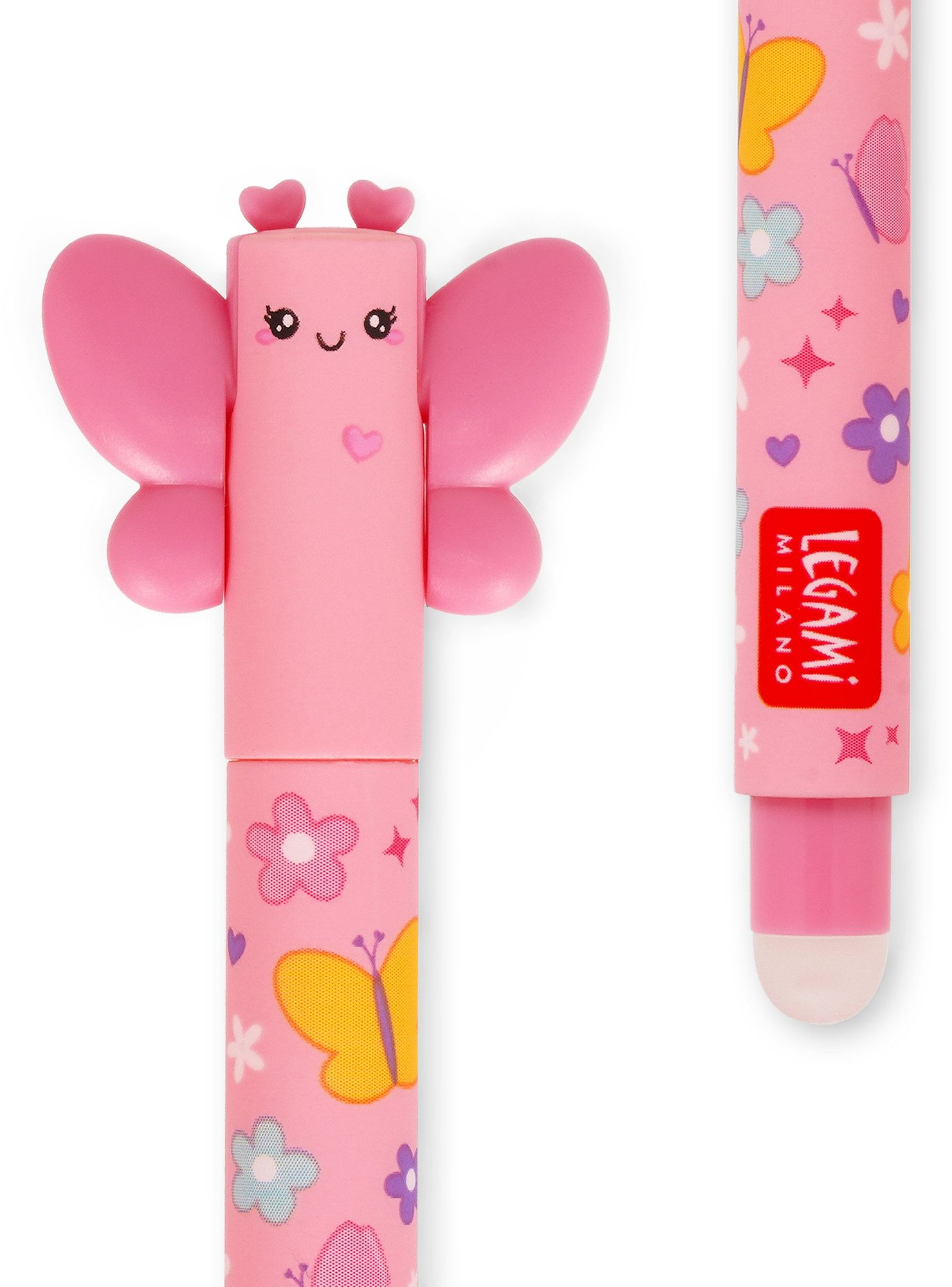 Alternative view of Butterfly Erasable Gel Pen - Pink Ink