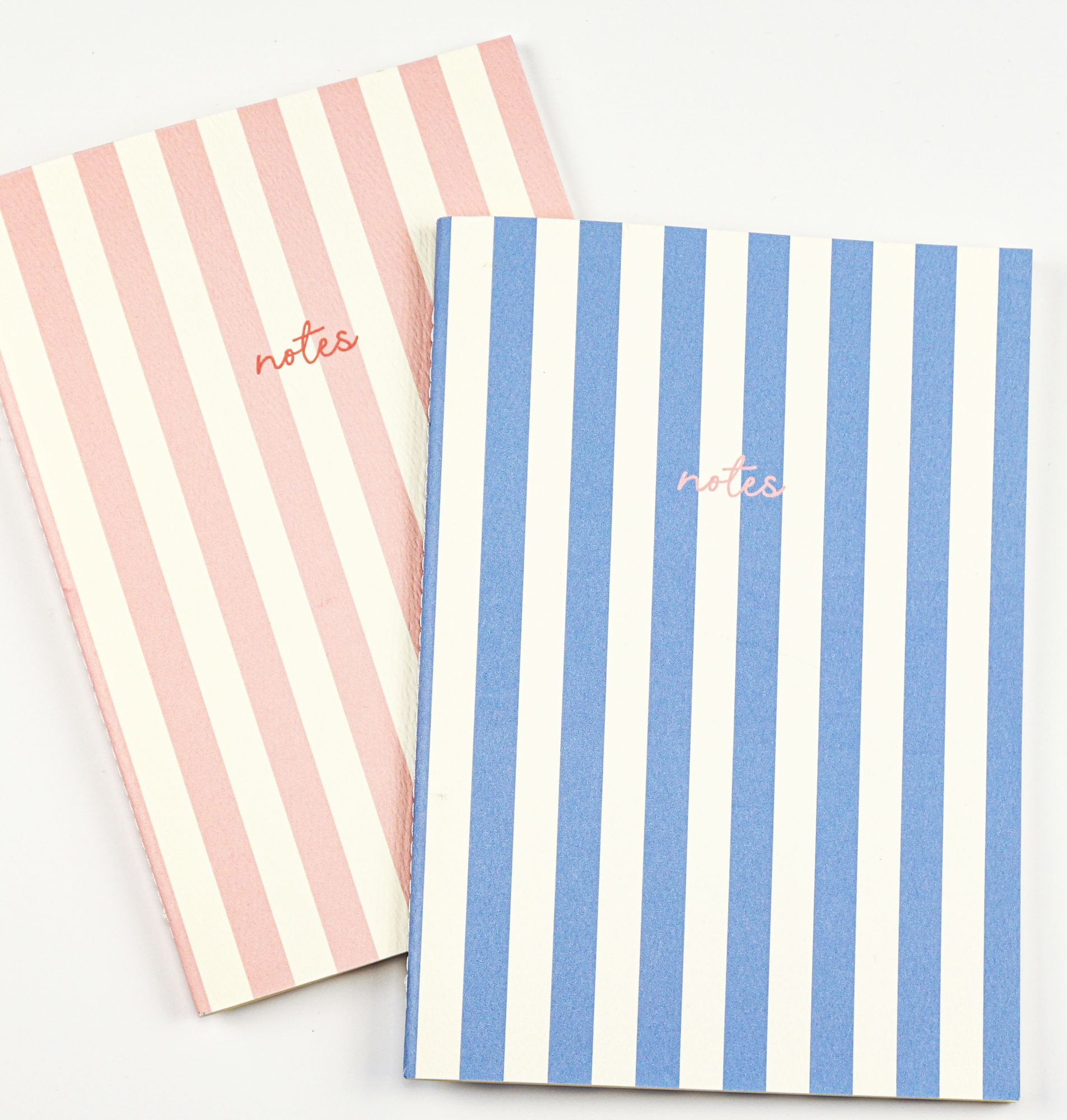Handmade Striped Notebook 2PK Blue/Pink - Image 2