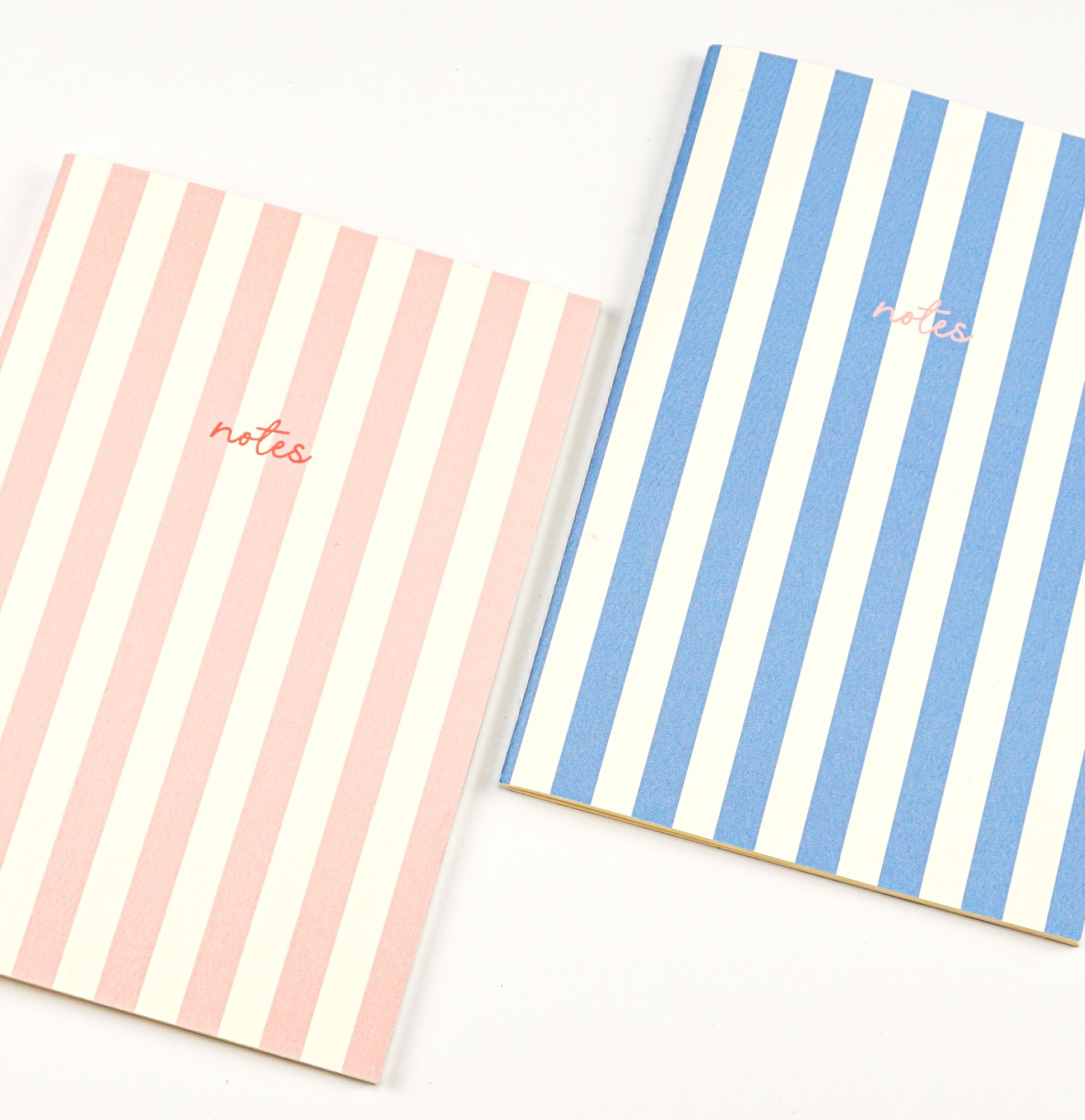 Handmade Striped Notebook 2PK Blue/Pink - Image 3