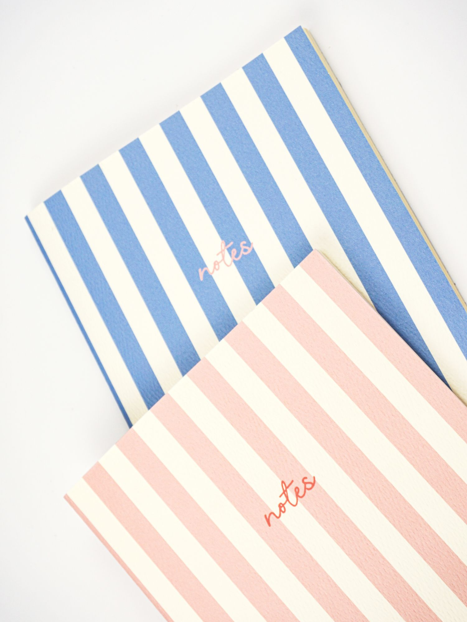 Handmade Striped Notebook 2PK Blue/Pink - Image 4